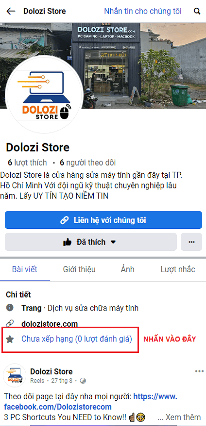 Tìm fanpage Dolozi Store