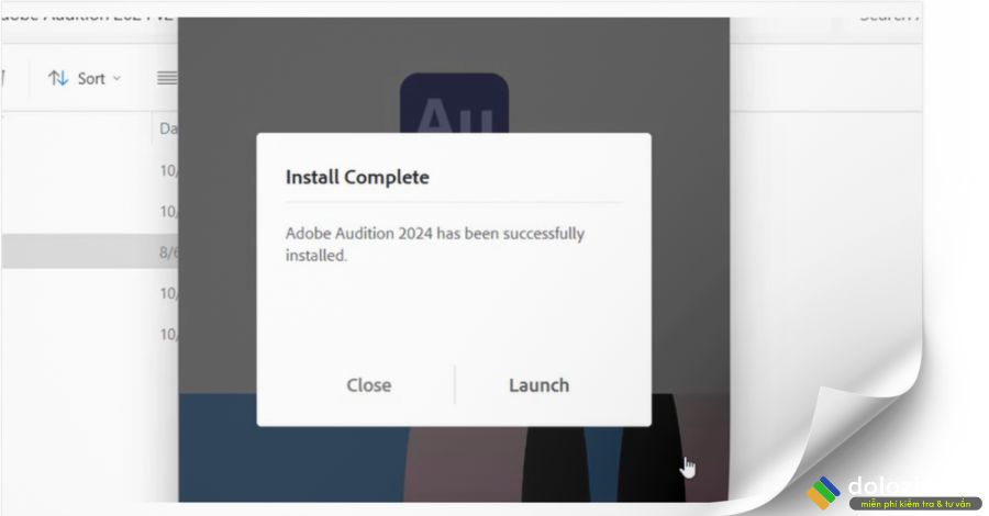 Chọn Close là hoàn thành phần cài đặt Audition 2024