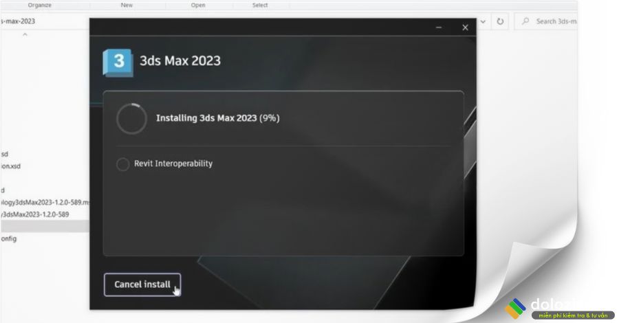 Đợi cài đặt Autodesk 3ds max 2023