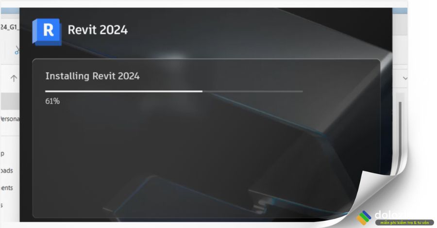 Đợi cài đặt Autodesk Revit 2024
