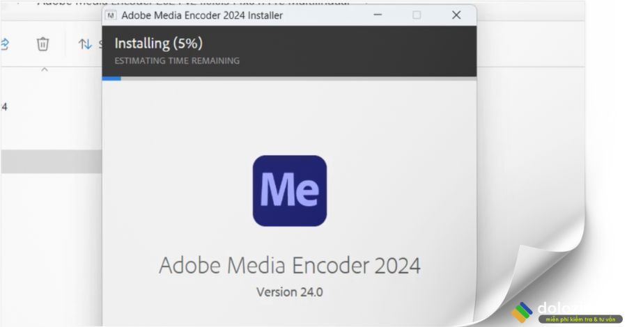 Đợi cài đặt Media Encoder 2024 sau đó chọn Close là hoàn thành phần cài đặt