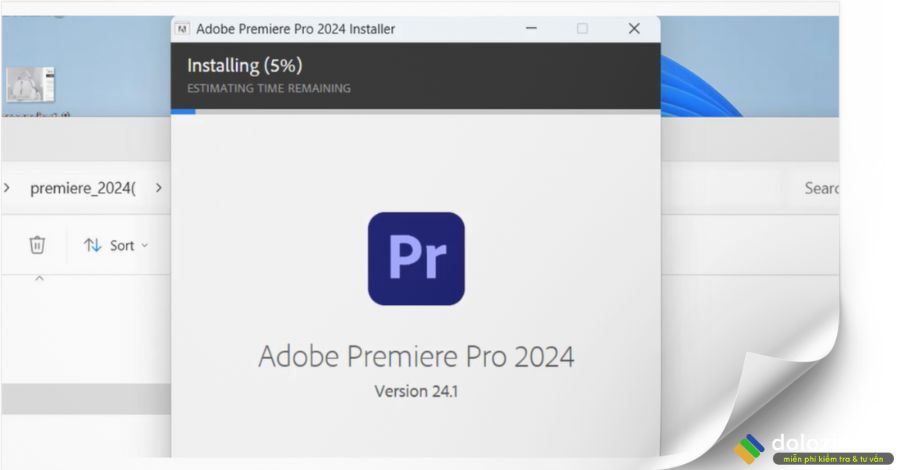 Đợi cài đặt Premiere 2024