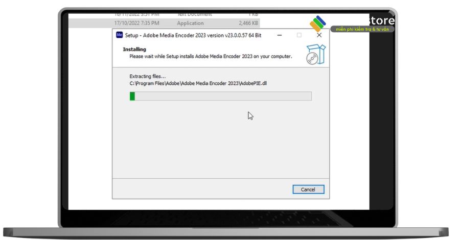 Đợi media encoder 2023 được cài đặt.
