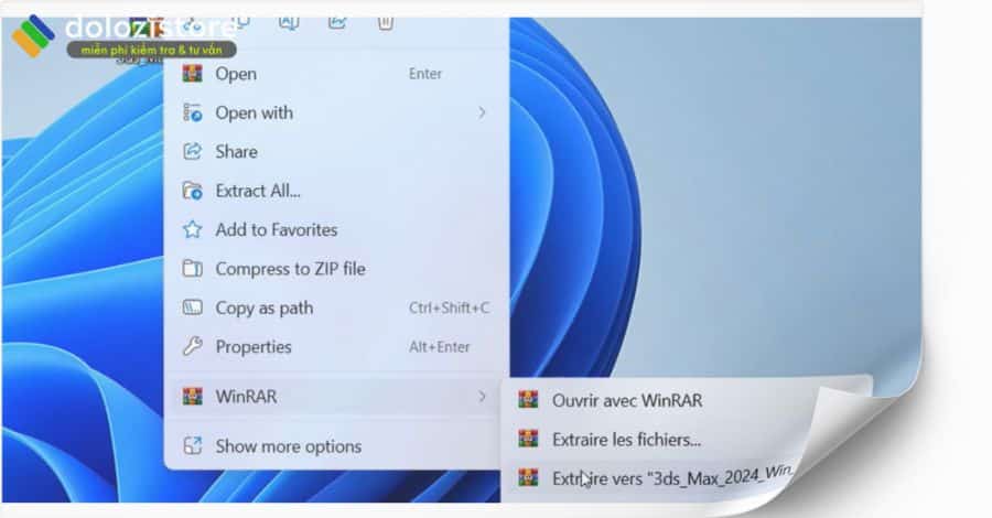 Giải nén file 3DS MAX 2024 vừa mới tải về máy tính