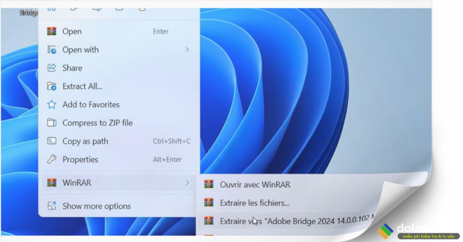Giải nén file Bridge 2024 vừa mới tải về máy tính