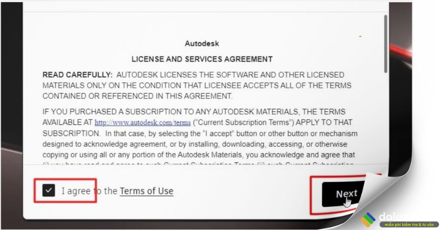 Tích chọn I agree sau đó nhấn Next