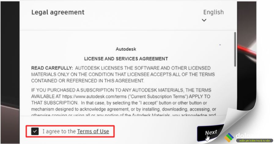 Tích chọn I agree sau đó nhấn Next