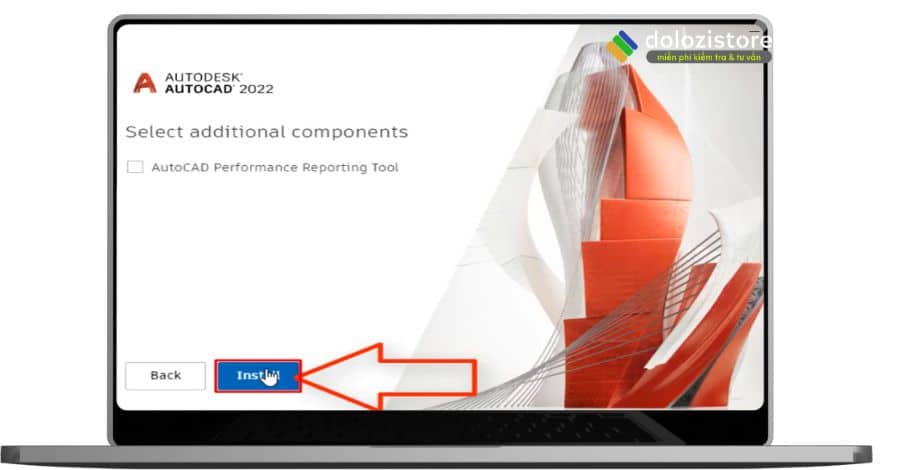 Tiến hành chọn install autocad 2022.