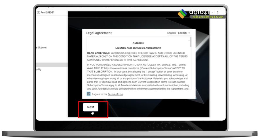 Tiếp tục chọn next để cài dặt revit 2023.