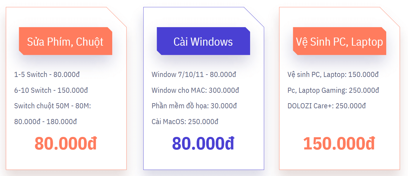 Bảng giá máy tính