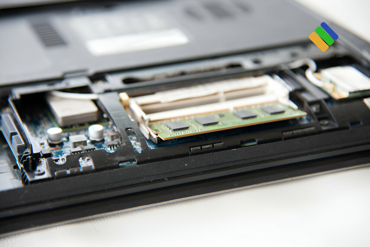 Kỹ thuật viên kiểm tra độ tương thích phần mềm MacBook tại Dolozi Store