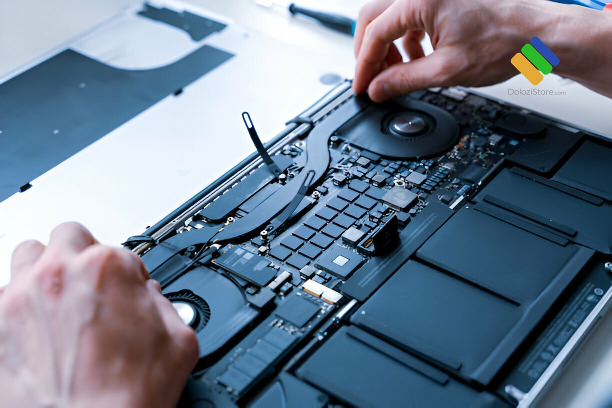 Soi mạch MacBook dưới kính hiển vi