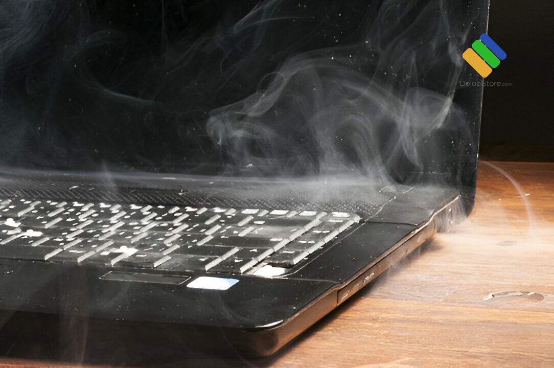Kỹ thuật viên Dolozi Store Quận 2 đang xử lý bản lề laptop