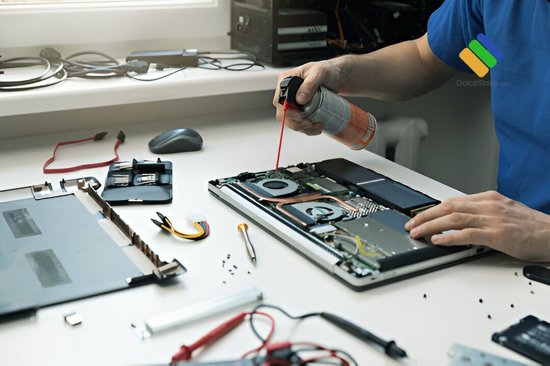 Kỹ thuật viên tra keo tản nhiệt chuyên nghiệp cho CPU tại cửa hàng Quận 7